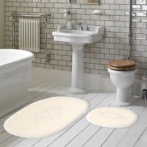 Set covorase de baie, L'essentiel Maison, Melek, Crem