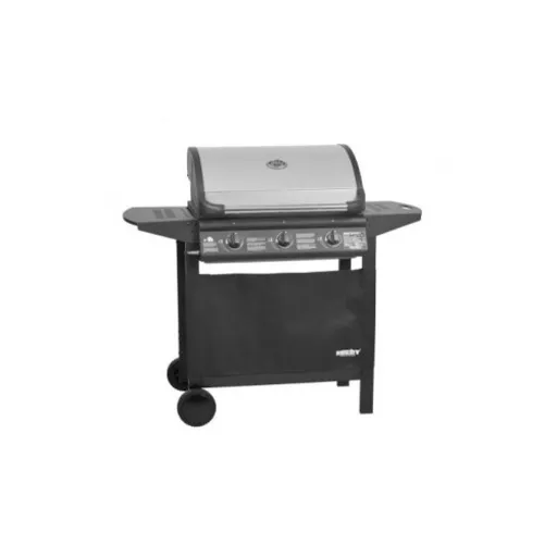 Gratar de gradina pe gaz, Hecht Contact 3, 3 arzatoare reglabile, Doua suprafete de depozitare, 10,5 kW