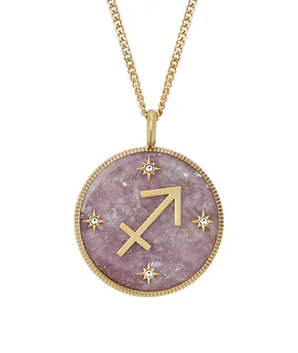 Fossil Colier placat cu aur cu semnul zodiacal Săgetător Written in the Stars JF04846710