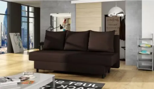 Canapea extensibila 3 locuri ELTAP, Amaza, 190x82x83 cm, lemn/poliester, maro