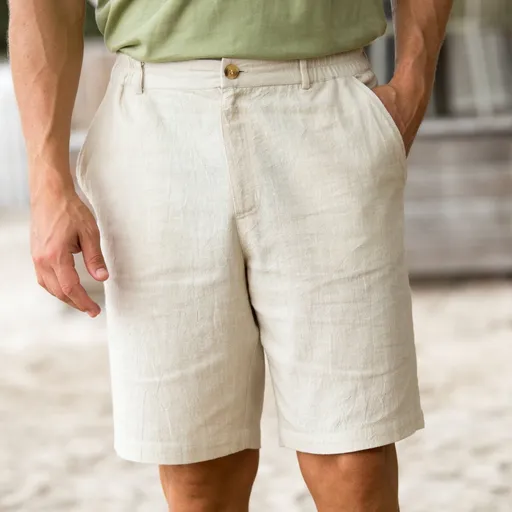 Bermude din bumbac-lin