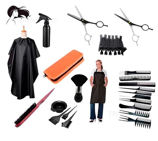 Set kit frizerie coafor complet cu foarfeca profesionala tuns filat FBSS