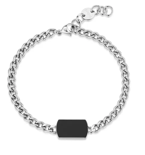 S'Agapõ Brățară din oțel la modă pentru bărbați Tag Me Too STG13