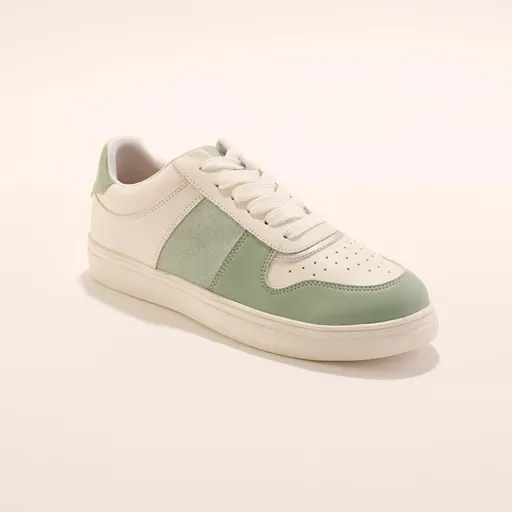 Adidași cu platformă cu inserții de cupru, alb/bej