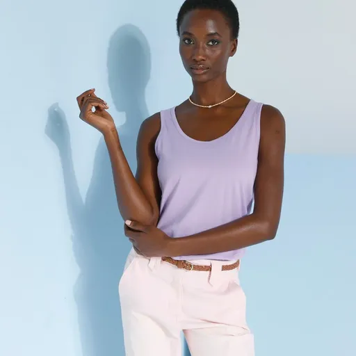 Top de culoare solidă cu bretele late