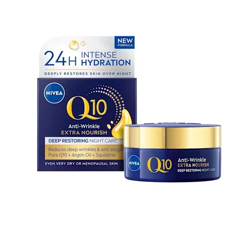Nivea Cremă nutritivă de noapte antirid Q10 Power (Anti-Wrinkle Extra Nourishing Night Cream) 50 ml