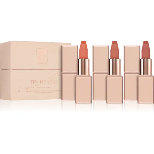 SOSU Cosmetics Try Me Trio set de rujuri