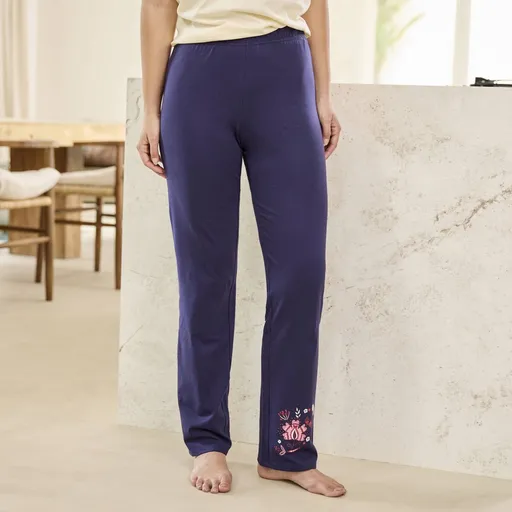 Pantaloni de pijama cu imprimeu vegetal