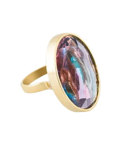 Preciosa Inel placat cu aur, cu cristal ceh Preciosa Aurora Spotlight 7446Y49 53 mm