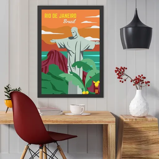 Tablou decorativ, Rio De Janeiro (55 x 75), Polistiren, Multicolor