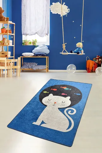 Covor, Cat and Fishes, 140x190 cm, Multicolor