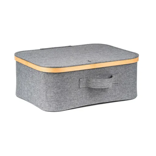Cutie de depozitare G21 40 x 30 x 15 cm, dinbambus cu capac, gri, gri