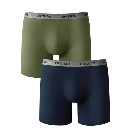 Set de 2 boxeri lungi cu talie elastică