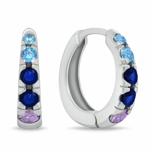 Brilio Silver Cercei rotunzi sclipitori din argint cu zirconi colorați EA1222WB