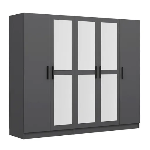 Dulap pentru haine, Hanah Home, Kale, 225x210x52 cm, Antracit