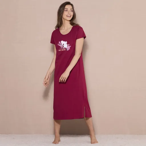 Cămașă de noapte lungă cu mâneci scurte și imprimeu cu ursuleți koala