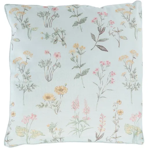 Pernă Flori, albastru deschis, 45 x 45 cm