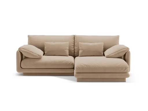 Coltar dreapta 3 locuri, Torino-184, Micadoni Home, 220x170x83 cm, catifea, bej sand