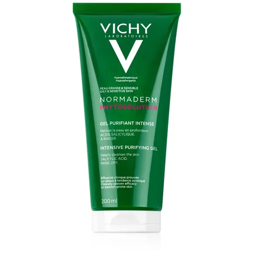 Vichy Normaderm Phytosolution gel intens pentru curatare impotriva imperfectiunilor pielii cauzate de acnee 200 ml