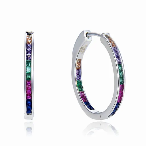 MOISS Cercei din argint cercuri cu zircon colorat E0002784