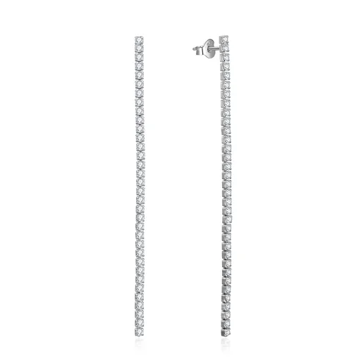 Beneto Cercei lungi din argint cu zirconi AGUV2672 6 cm