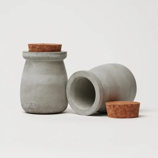 ODLITO Cutie din beton CAST – Nefertiti – naturală – 8 cm – 4 buc.