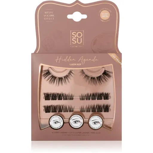 SOSU Cosmetics Hidden Agenda Lash Kit gene false Las Vegas 1 buc