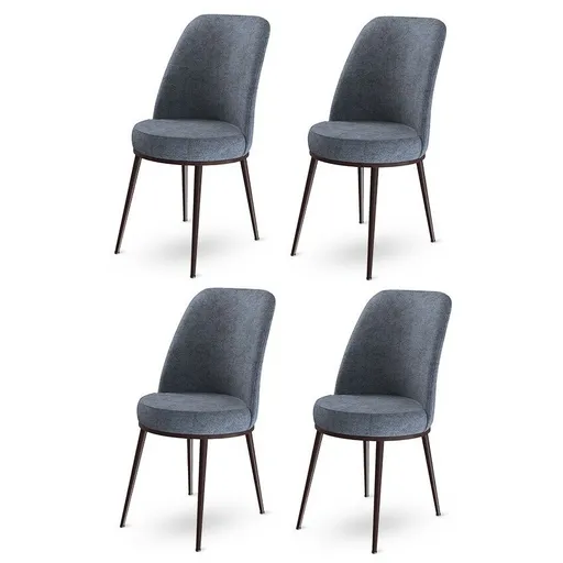 Set de scaune de sufragerie Dexa Fume and Brown, 4buc., gri închis, 4 buc