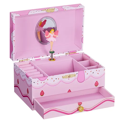 Troli Cutie de bijuterii roz pentru copii Balerina