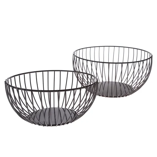 Set de boluri metalice, 2 buc, negru, negru