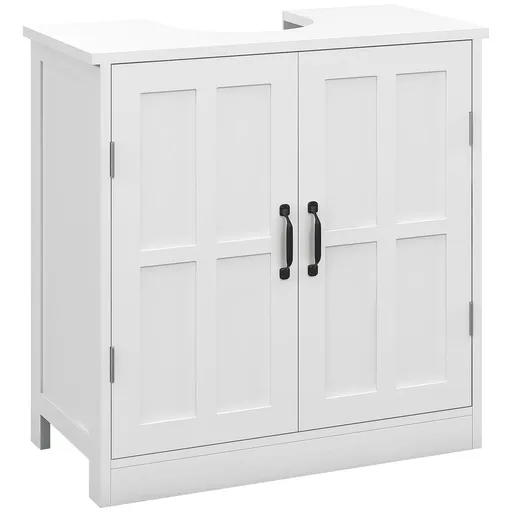 kleankin Mobilier sub lavabou pentru baie mobilier sub chiuvetă cu dublă ușă și raft reglabil, 60x30x60cm, alb | Aosom Romania