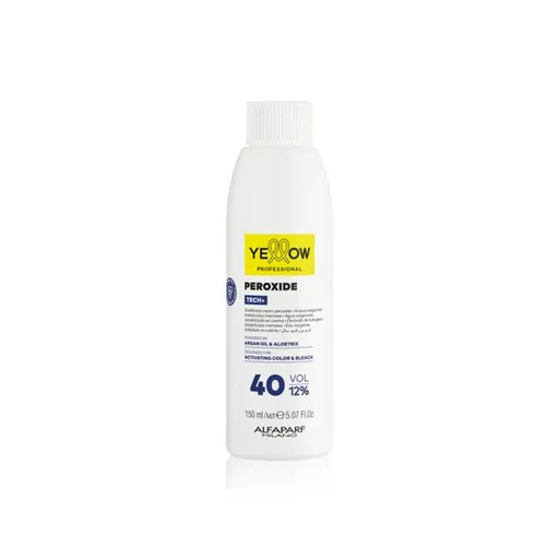 YELLOW Peroxide Tech+ 12% 40Vol 150 ml– Emulsie Oxidanta Profesionala pentru Colorare Uniforma si Stralucitoare