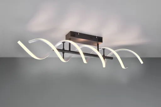 Plafoniera Sequence, TRIO, 90x14.5x20.5 cm, 41W, 1x SMD, aluminiu, negru/argintiu lucios