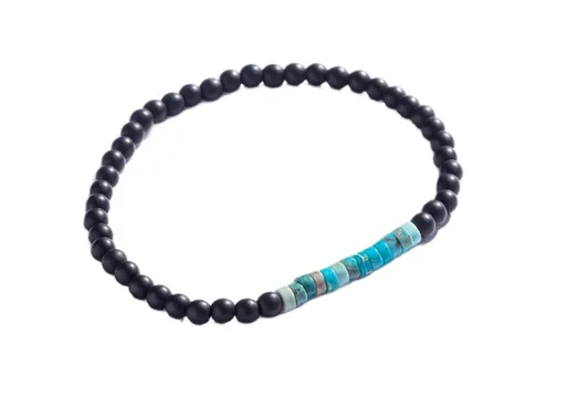 Marc Malone Brățară cu mărgele și turcoaz pentru bărbați MCGB5101