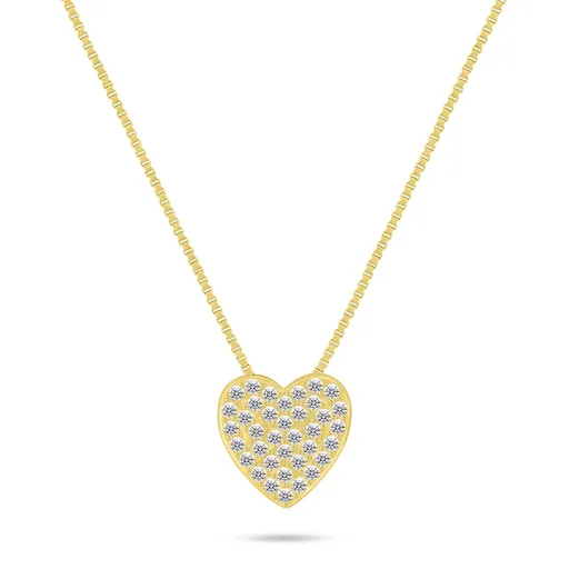 Brilio Silver Colier placat cu aur cu pandantiv Inimă NCL191Y