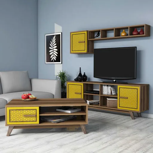 Set mobilier living, Hanah Home, Ayla, Nuc / Galben
