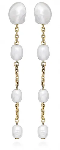 Silver Cat Cercei delicați placați cu aur cu perle reale SC514