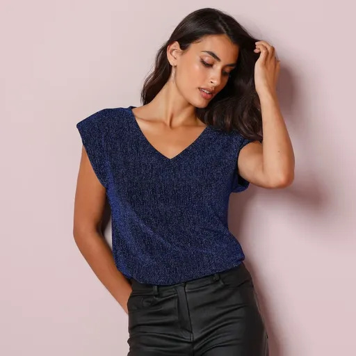 Tricou din tricot cu sclipici