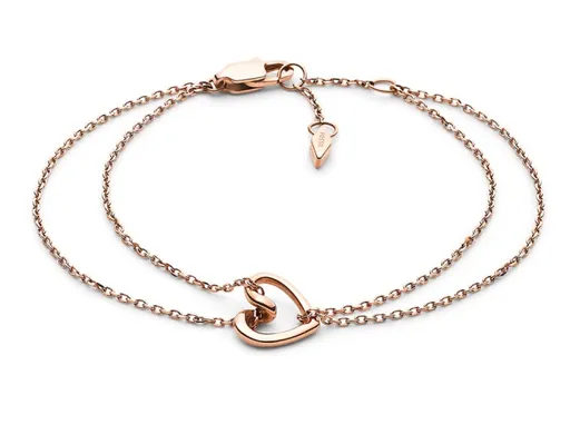 Fossil Brățară dublă frumoasă din oțel placat cu aur Sawyer JOF00616791