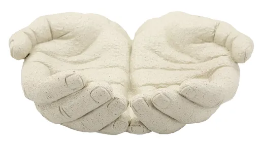 Vas decorativ Hand Tray Stons, Mauro Ferretti, 22.7x20x7.3 cm, polirasina, crem