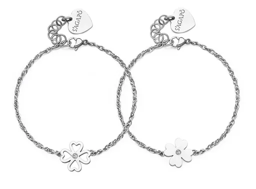 S'Agapõ Set de brățări din oțel Trifoi Me + You SEY25