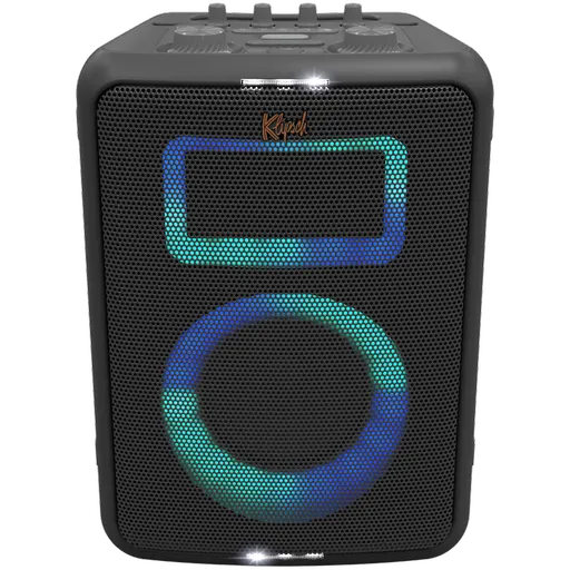 Boxa portabila Klipsch Vegas Black, 4400 mAh, 12 ore, Bluetooth 5.2, AUX, USB, microfon, Ultra Bass, Party Link, Efecte luminoase RGB, Aplicatie mobil