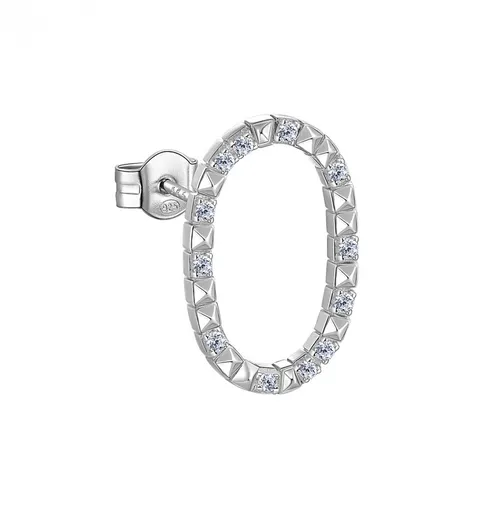 Rosato Cercel single din argint cu zirconi O Cubica RZCU41