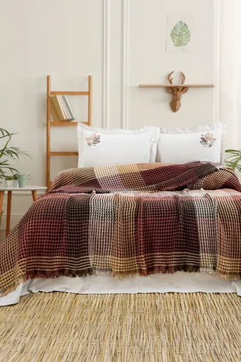 Set cuvertura pique dubla, L'essentiel Maison, Floransa, Bumbac, Ecru