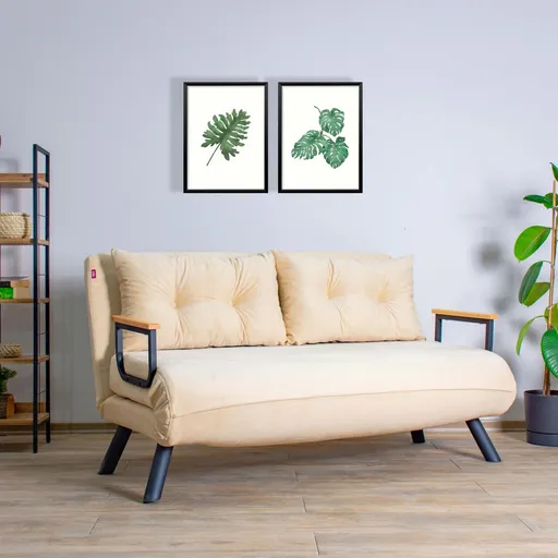 Canapea extensibila 2 locuri, Atelier del Sofa, 859FTN1275, Crem