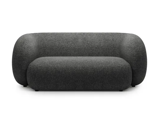 Canapea modulara 2 locuri, Kate, Micadoni Home, 183x99x76 cm, tesatura structurata, gri inchis melanj