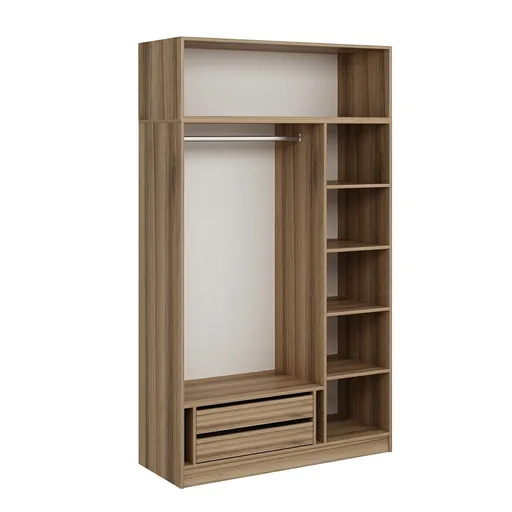 Dulap pentru haine, Hanah Home, Minar 3 Kapak 2 Çekmece 255, 135x255x52 cm, Dore