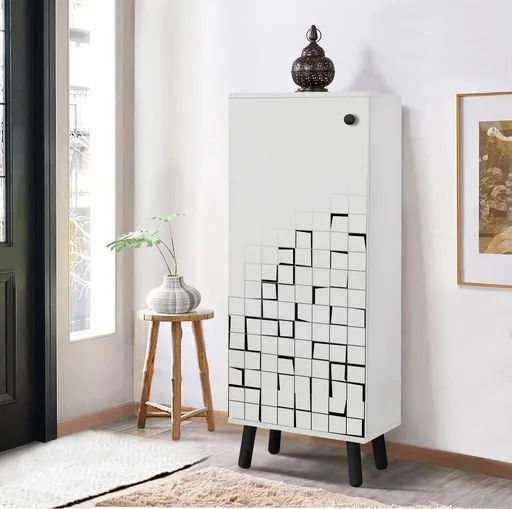 Pantofar, Hanah Home, Vegas, 50x135x38 cm, Alb/Negru