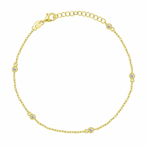 Brilio Silver Brățară pe picior placată cu aur cu zirconiu cubic ANK107Y