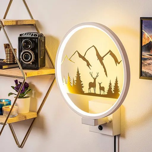 Aplica de perete, Opviq, 526SHD1155, Alb/Auriu